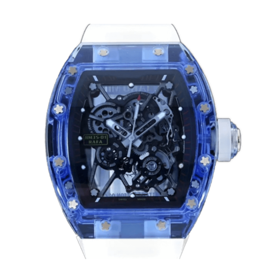Richard Mille 35-01 Blue White Rubber Bracelet Replica
