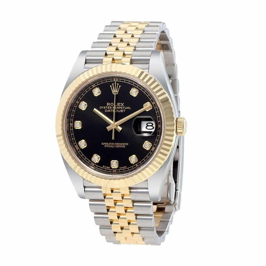 Rolex Datejust 12633BKDJ Steel Gold Automatic Black And Diamond Dial Jubilee Replica - Image 2